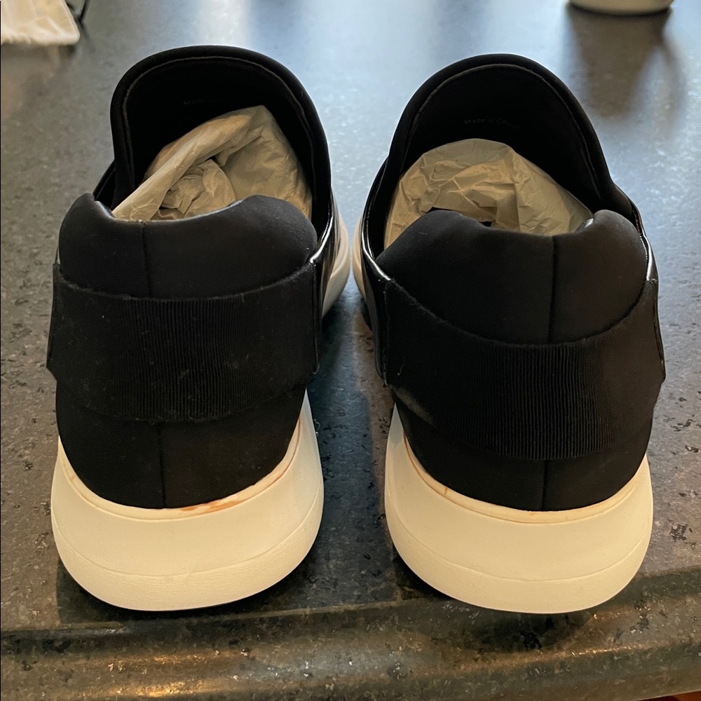 Brand New Via Spiga Black Leather and Knit Sneakers, 8.5 - Picture 7 of 10